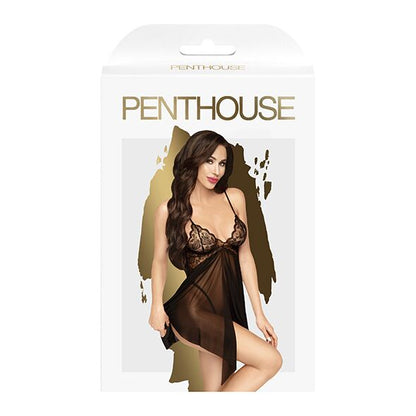 Бебі-дол з ажурним бралетом та високим розрізом Penthouse - Sweet Beast Black L/XL