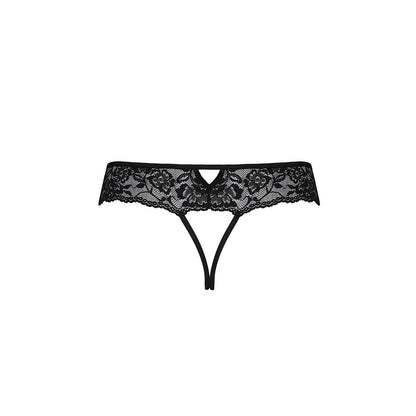 Мереживні стрінги з доступом Passion SENIA THONG XXL/XXXL, black