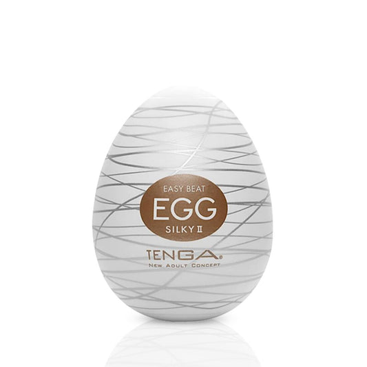 Мастурбатор-яйце Tenga Egg Silky II з рельєфом у вигляді павутини