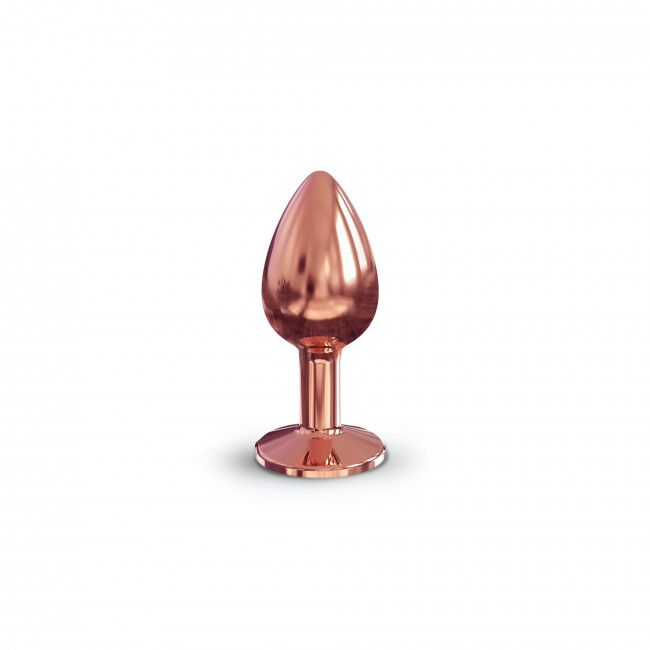 Металева анальна пробка із прикрасою у вигляді кристалу Dorcel - Diamond Plug Rose Gold S