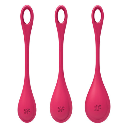 Набір йоні намистин Satisfyer Yoni Power 1 Red, діаметр 2-2,5-3см, вага 22-46-74гр