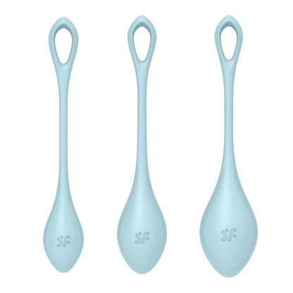 Набір йоні намистин Satisfyer Yoni Power 2 Light Blue, диаметр 2-2,5-3см, вес 22-44-73гр