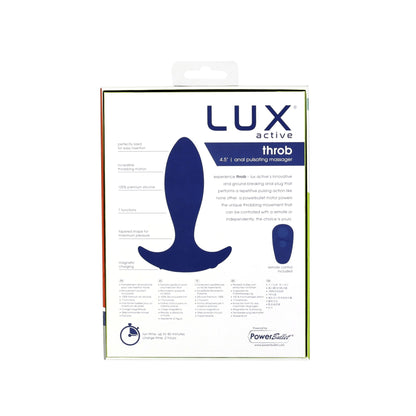 Анальна пробка з пульсацією Lux Active – Throb – 4.5" Anal Pulsating Massager, пульт ДК