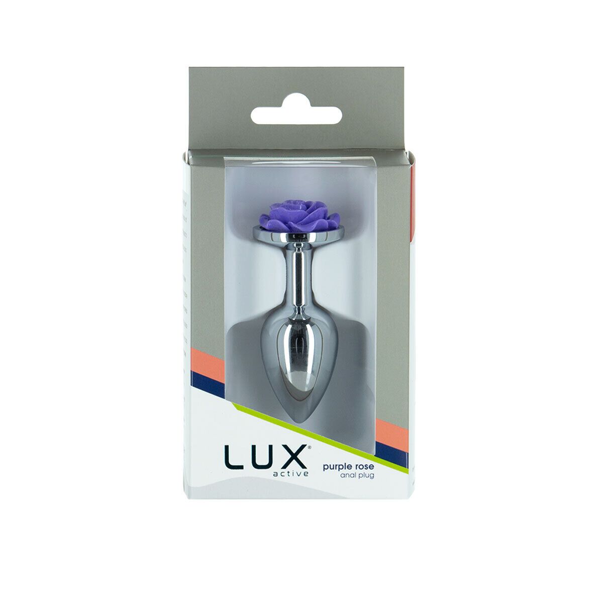 Металева анальна пробка Lux Active з трояндою - Rose Anal Plug - Purple, віброкуля в подарунок