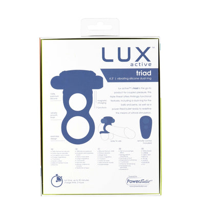 Подвійне ерекційне кільце з вібрацією Lux Active-Triad - Vibrating Dual Cock Ring, пульт ДК