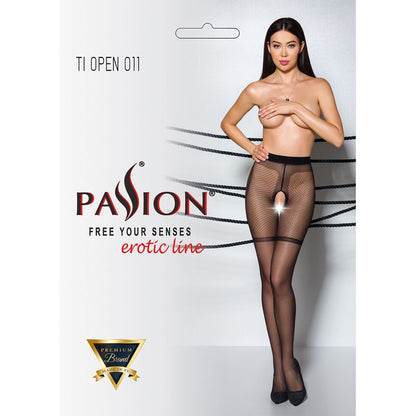 Колготки з відкритим доступом, контрастні шортики Passion TIOPEN 011 5 (20 den), black