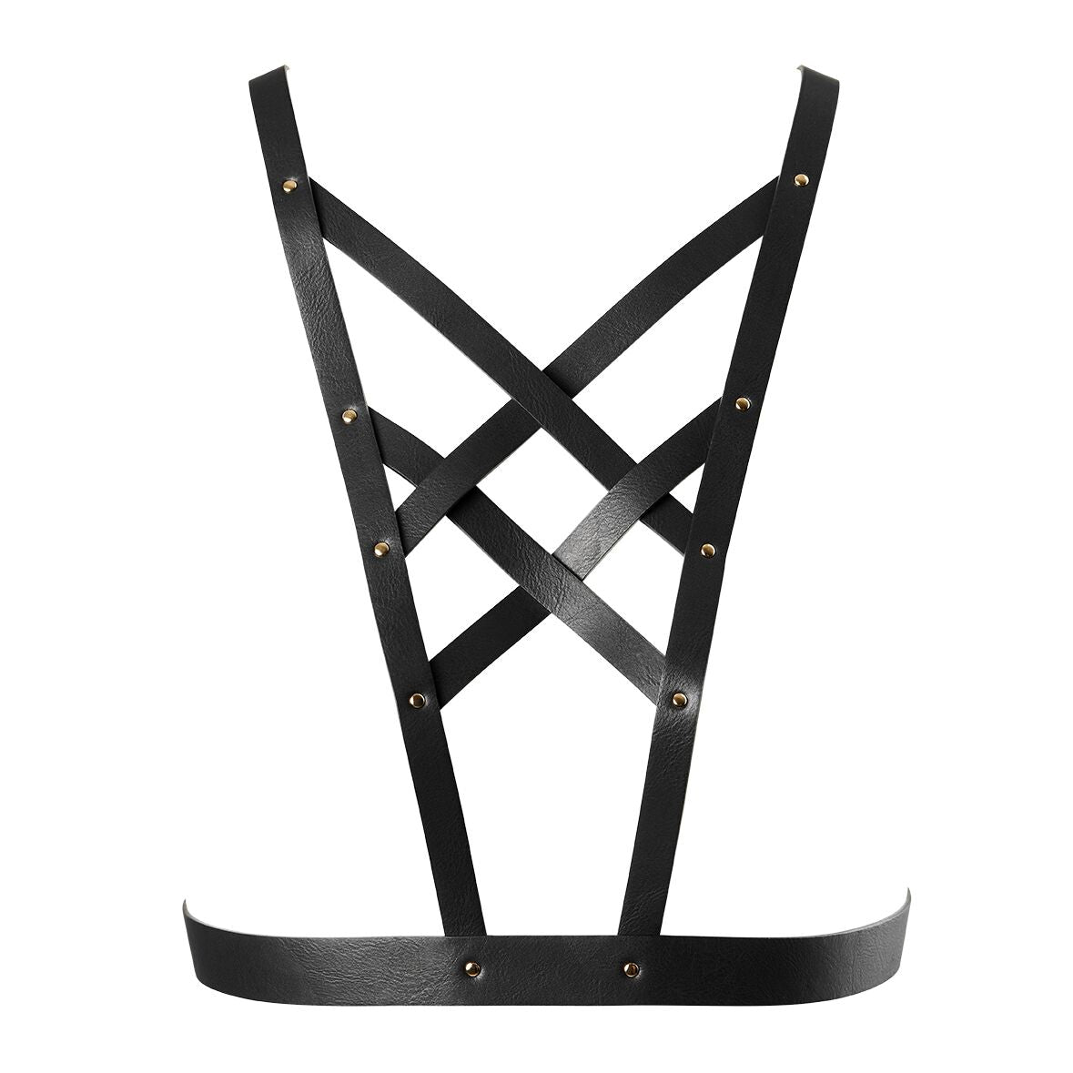 Портупея з екошкіри Bijoux Indiscrets Maze – Cross Cleavage Harness Black