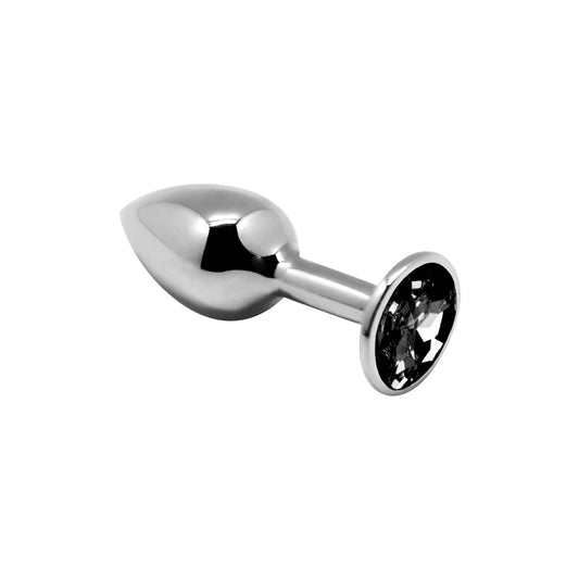 Металева анальна пробка з кристалом Alive Mini Metal Butt Plug Black S