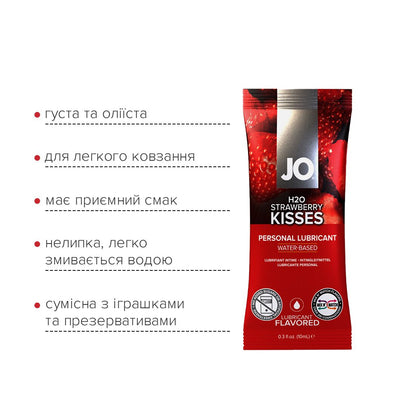 Набір лубрикантів Foil Display Box – JO H2O Lubricant – Strawberry – 12 × 10ml