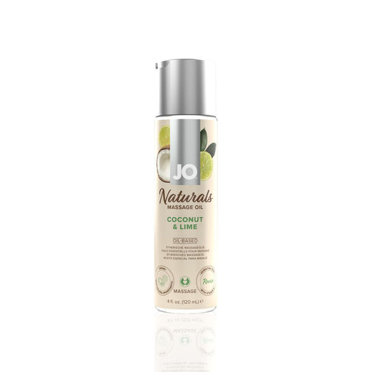 Масажна олія JO Naturals Massage Oil Coconut&Lime з натуральними ефірними оліями 120мл