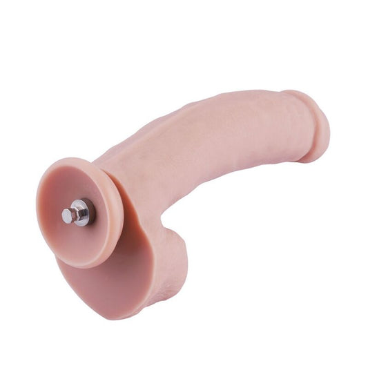 Силіконовий фалоімітатор для секс-машин Hismith 8.3″ Silicone Dildo, вигнутий, система KlicLok