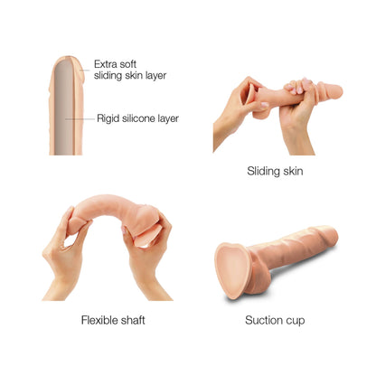 Реалістичний фалоімітатор Strap-On-Me Sliding Skin Realistic Dildo Vanille M, ефект рухливої шкіри