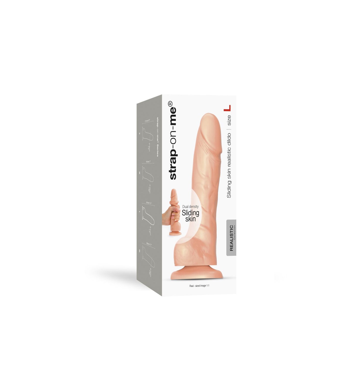 Реалістичний фалоімітатор Strap-On-Me Sliding Skin Realistic Dildo Vanille L, ефект рухливої шкіри