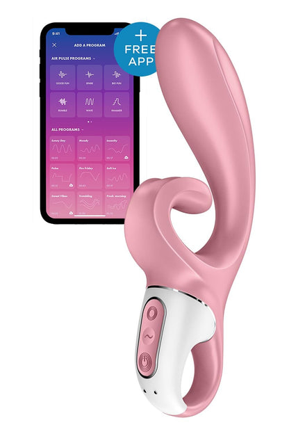 Смартвібратор-кролик Satisfyer Hug Me Pink, 2 мотори, діаметр 4,2см, широка кліторальна частина