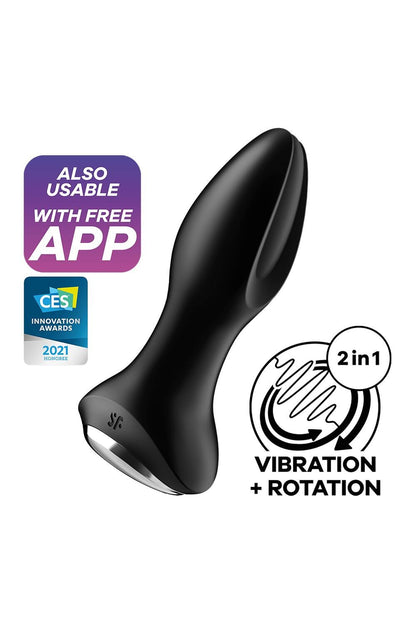 Анальна смарт-вібропробка із перлинним масажем Satisfyer Rotator Plug 2+ Black