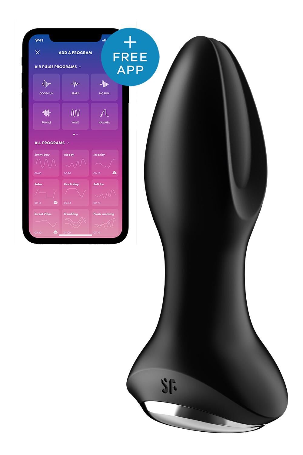 Анальна смарт-вібропробка із перлинним масажем Satisfyer Rotator Plug 2+ Black