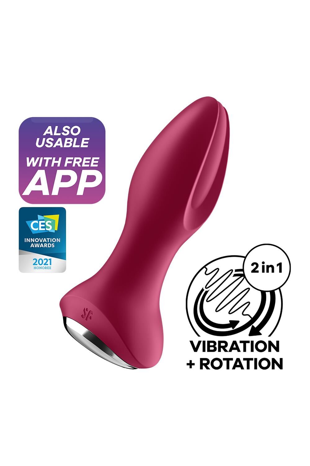 Анальна смарт вібропробка із перлинним масажем Satisfyer Rotator Plug 2+ Violet