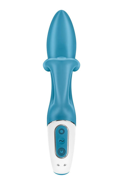 Вібратор-кролик із потрійним відростком Satisfyer Embrace me Turquoise, 2 мотори, діаметр 3,6 см