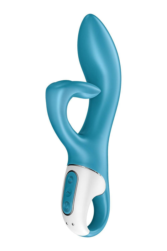 Вібратор-кролик із потрійним відростком Satisfyer Embrace me Turquoise, 2 мотори, діаметр 3,6 см