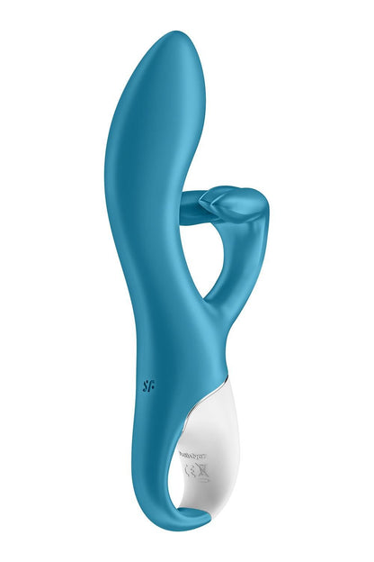 Вібратор-кролик із потрійним відростком Satisfyer Embrace me Turquoise, 2 мотори, діаметр 3,6 см