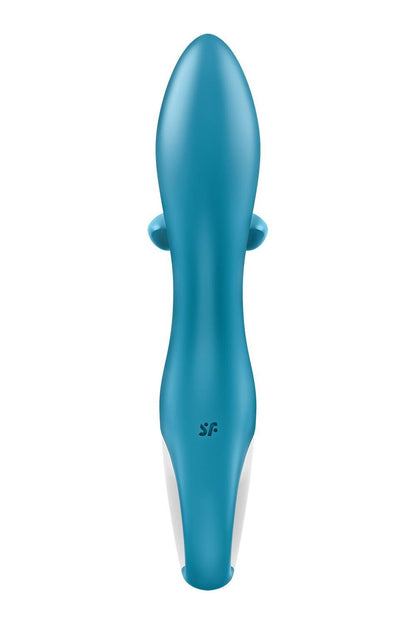 Вібратор-кролик із потрійним відростком Satisfyer Embrace me Turquoise, 2 мотори, діаметр 3,6 см