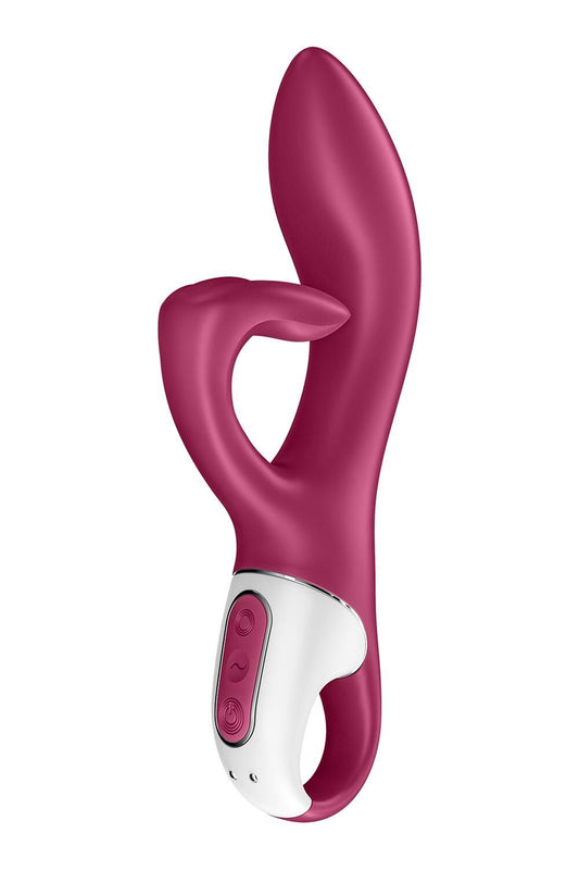 Вібратор-кролик із потрійним відростком Satisfyer Embrace me Berry, 2 мотори, діаметр 3,6 см