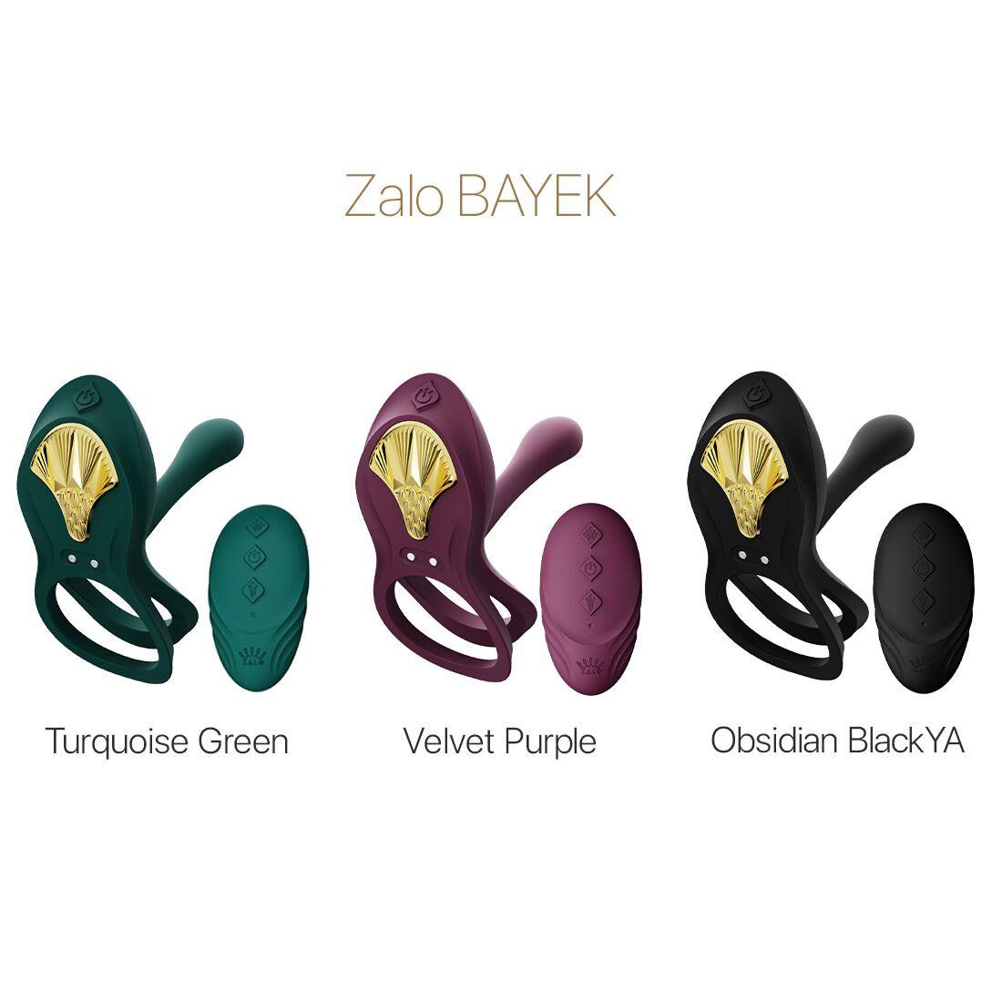 Смарт-ерекційне кільце Zalo -  BAYEK Turquoise Green, подвійне з ввідною частиною, пульт ДК