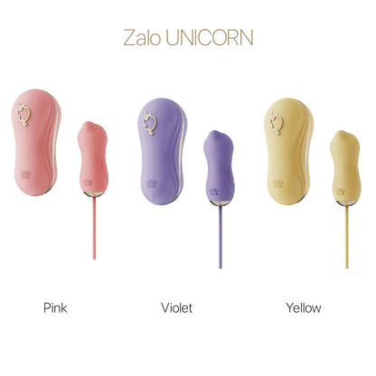 Набір 2в1 Zalo — UNICORN Pink, віброяйце + вакуумний стимулятор