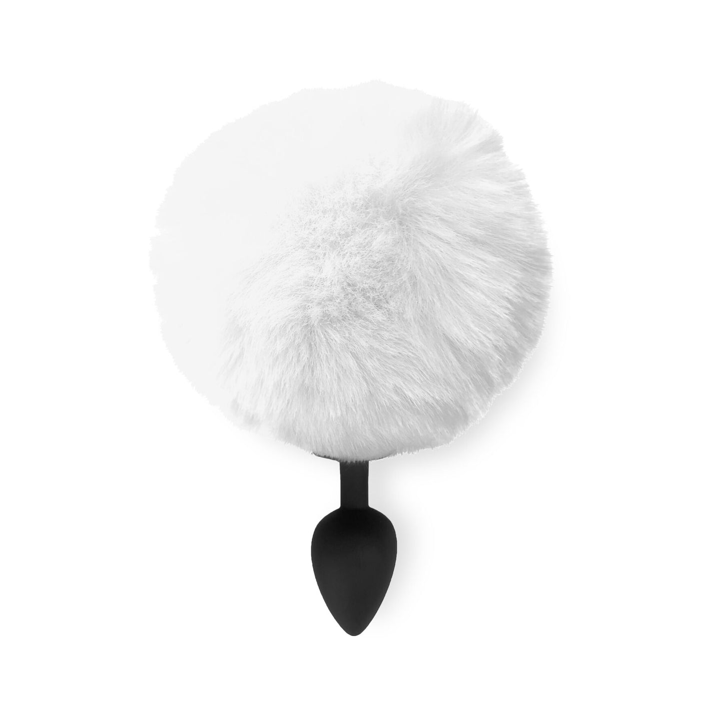 Силіконова анальна пробка М Art of Sex - Silicone Bunny Tails Butt plug White, діаметр 3,5 см