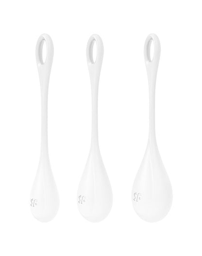 Набір йоні намистин Satisfyer Yoni Power 1 White, діаметр 2-2,5-3см, вага 22-46-74гр