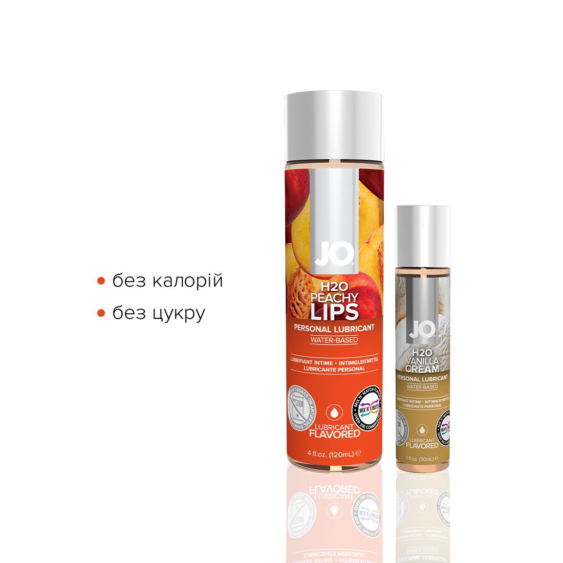 Комплект JO GWP — Peaches & Cream — Peachy Lips 120 мл & H2O Vanilla 30 мл