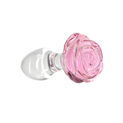 Скляна анальна пробка Pillow Talk Rosy Luxurious Glass Anal Plug, ⌀3,3 см, віброкуля в подарунок