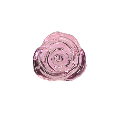 Скляна анальна пробка Pillow Talk Rosy Luxurious Glass Anal Plug, ⌀3,3 см, віброкуля в подарунок