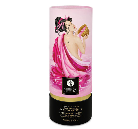 Пінлива сіль для ванни Shunga Dead Sea salt Oriental Crystals — Rose Petal (500 г), сіль Мертвого мо