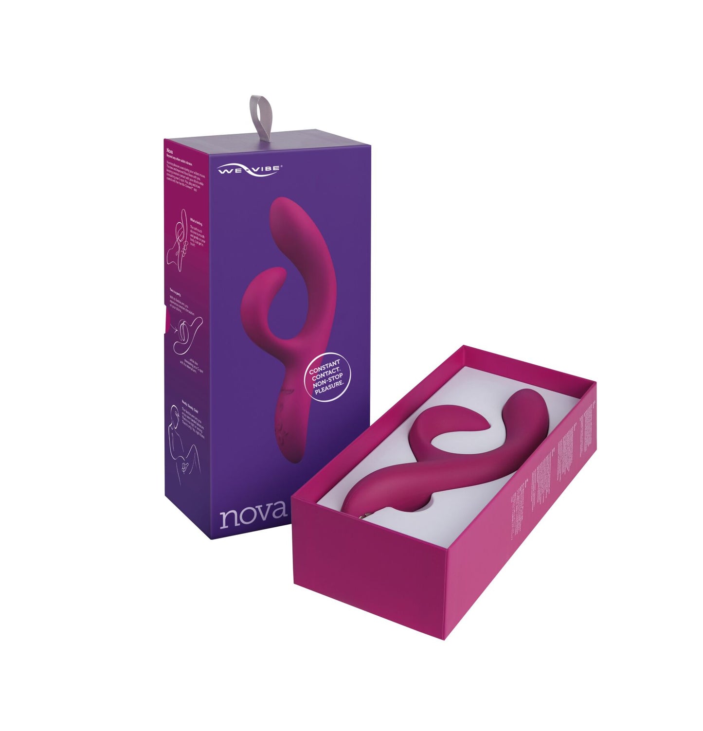 Смарт вібратор-кролик We-Vibe Nova Fuchsia, ергономічний, регульований кут нахилу стовбура