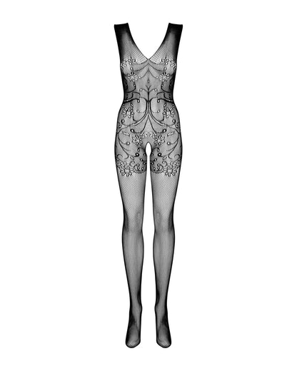 Бодістокінг Obsessive Bodystocking F234 S/M/L, абстрактний малюнок, глибоке декольте