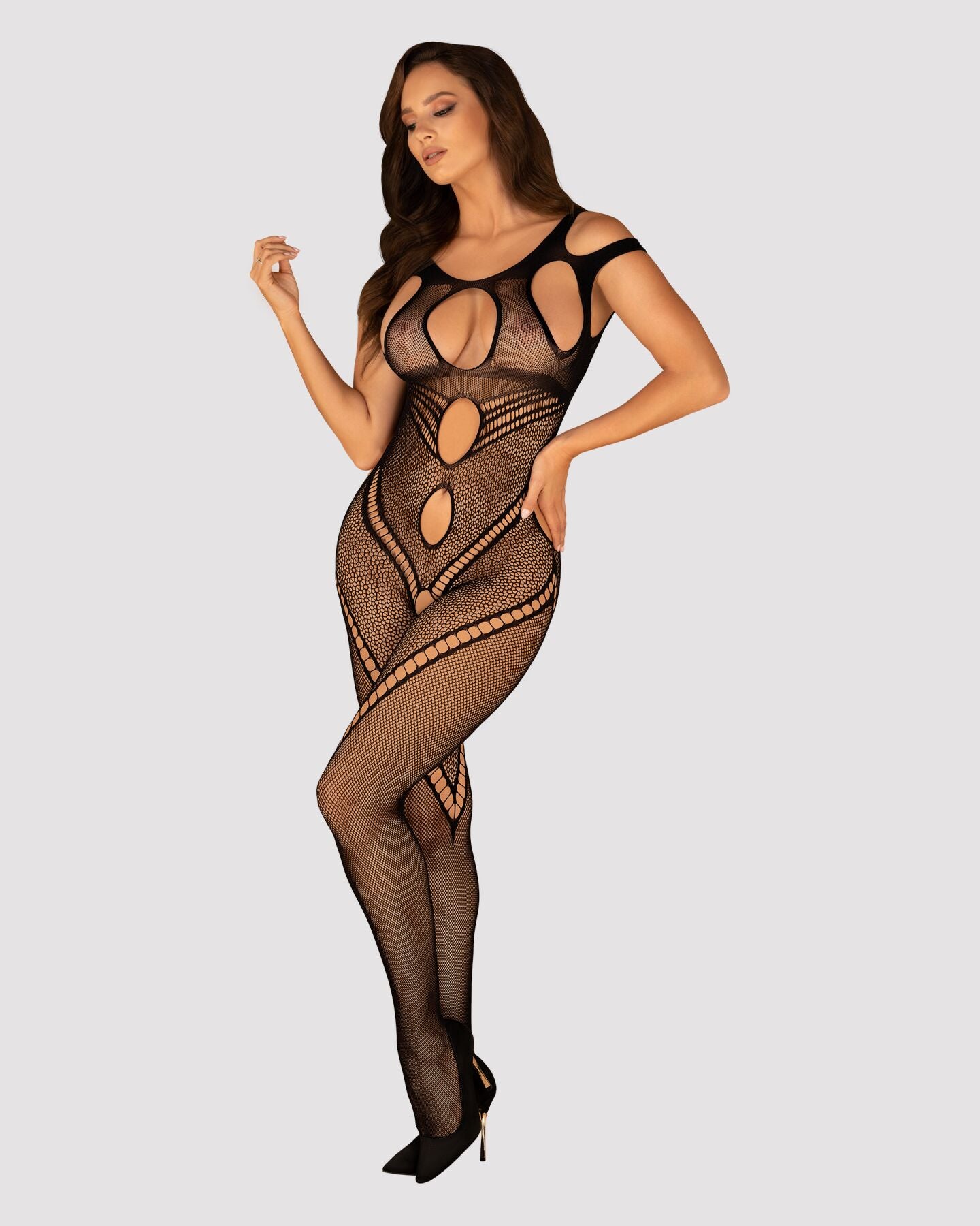 Бодістокінг Obsessive Bodystocking G322 S/M/L, фантасмагорично-силуетний крій