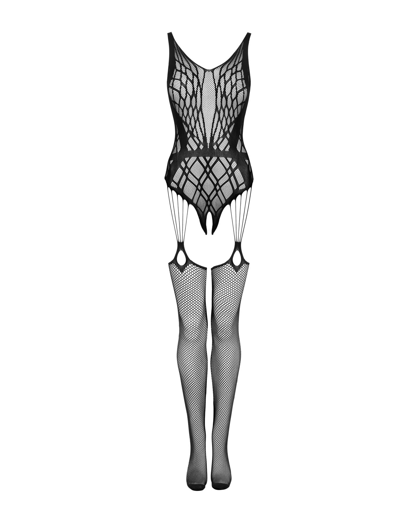 Бодістокінг Obsessive Bodystocking G324 S/M/L black, силуетний малюнок