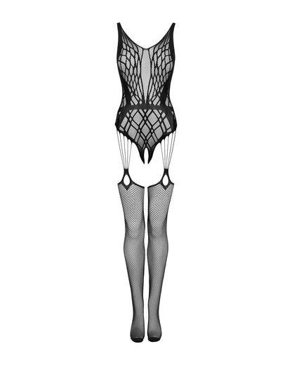 Бодістокінг Obsessive Bodystocking G324 S/M/L black, силуетний малюнок