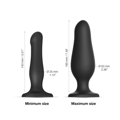 Надувний фалоімітатор Strap-On-Me INFLATABLE DILDO PLUG - NOIR, кулька всередині, діаметр до 6 см