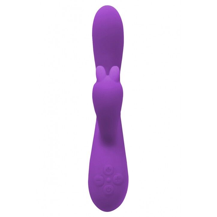 Вібратор-кролик Wooomy Gili-Gili Vibrator with Heat Purple, відросток з вушками, підігрів до 40°С