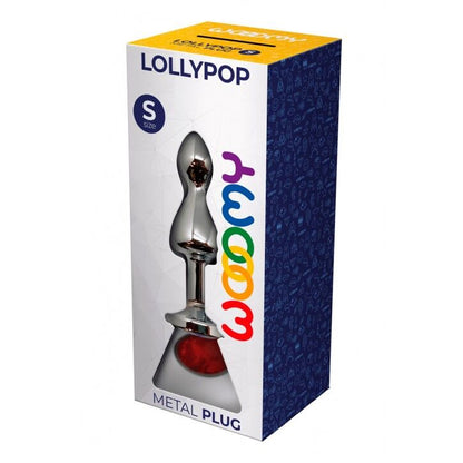 Металева анальна пробка Wooomy Lollypop Double Ball Metal Plug Red S, діам. 2,8 см, довжина 8,5 см