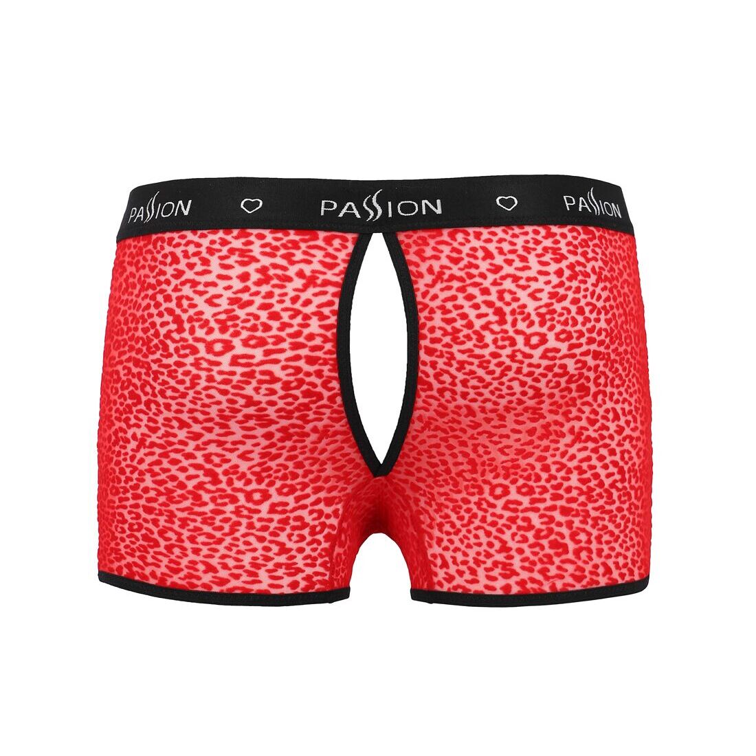 Чоловічі прозорі боксери Passion 046 SHORT PARKER L/XL Red, сітка, під леопард