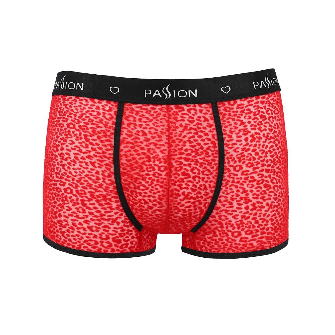 Чоловічі прозорі боксери Passion 046 SHORT PARKER L/XL Red, сітка, під леопард