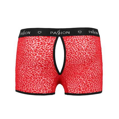 Чоловічі прозорі боксери Passion 046 SHORT PARKER S/M Red, сітка, під леопард