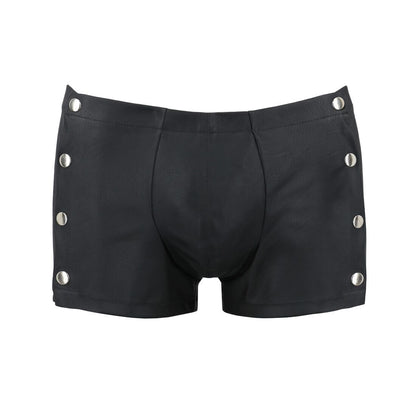 Чоловічі шкіряні боксери із заклепками Passion 048 SHORT DAVID XXL/XXXL Black