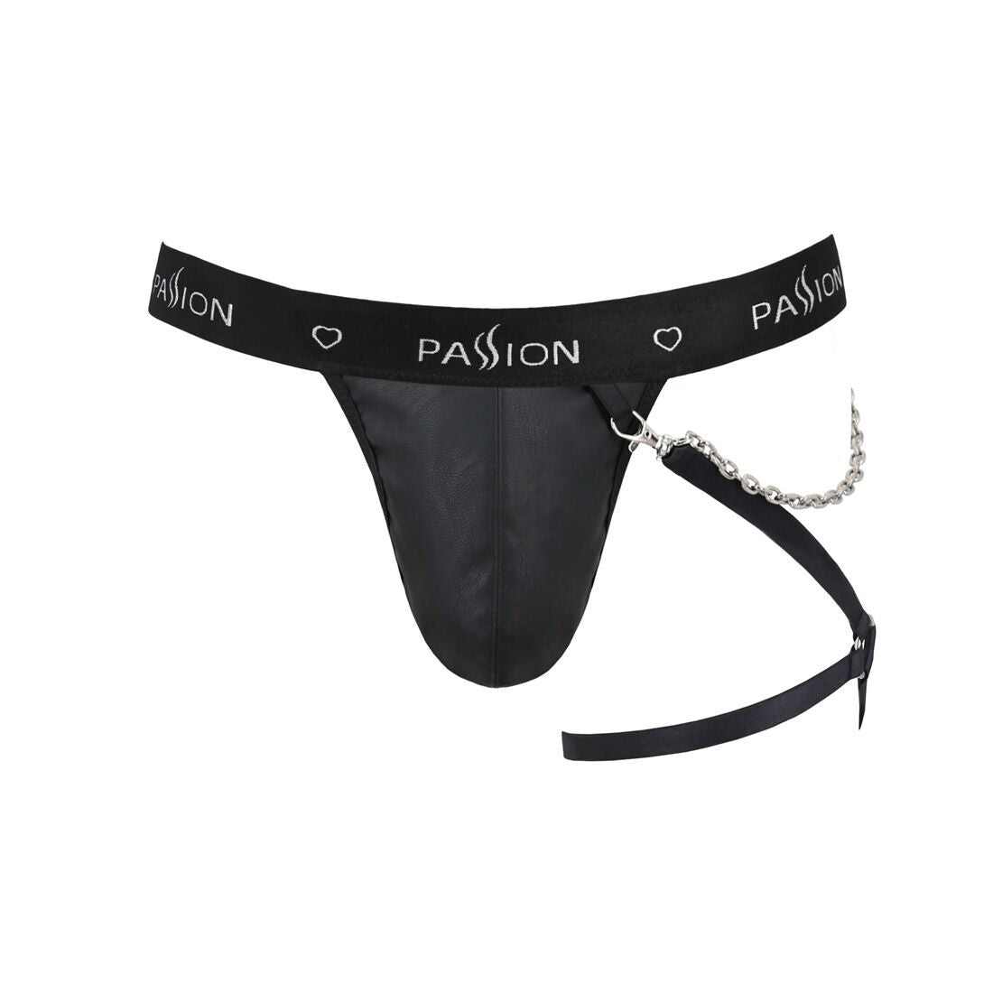 Чоловічі трусики танга з підв’язкою Passion 058 THONG BILL XXL/XXXL Black