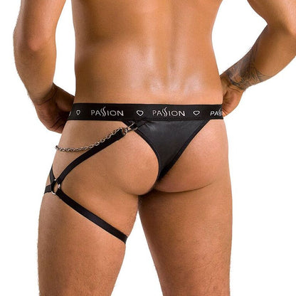 Чоловічі трусики танга з підв’язкою Passion 058 THONG BILL XXL/XXXL Black