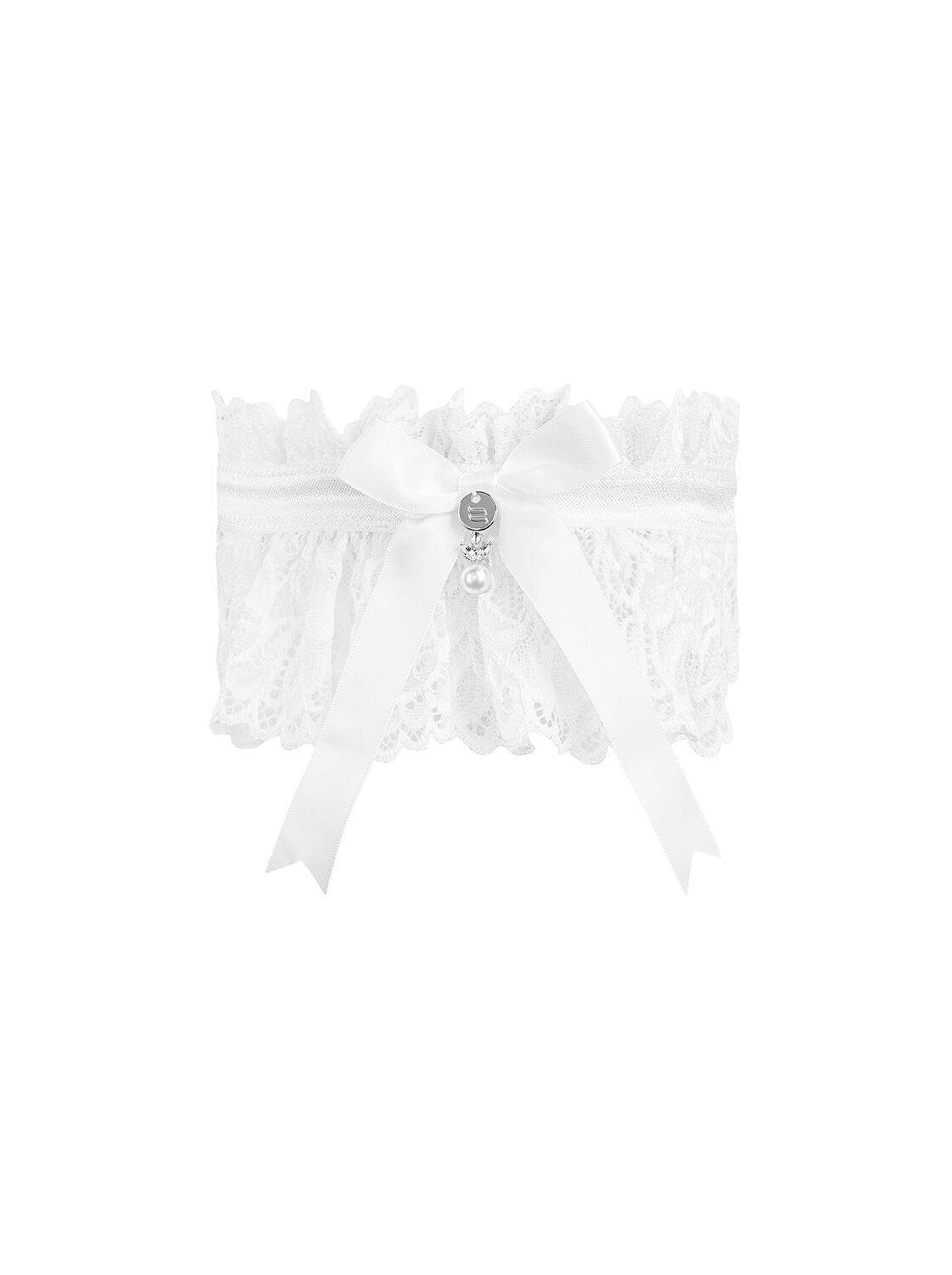 Ажурна підв’язка Obsessive Amor Blanco garter, white