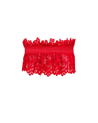 Ажурна підв’язка Obsessive Amor Cherris garter, red